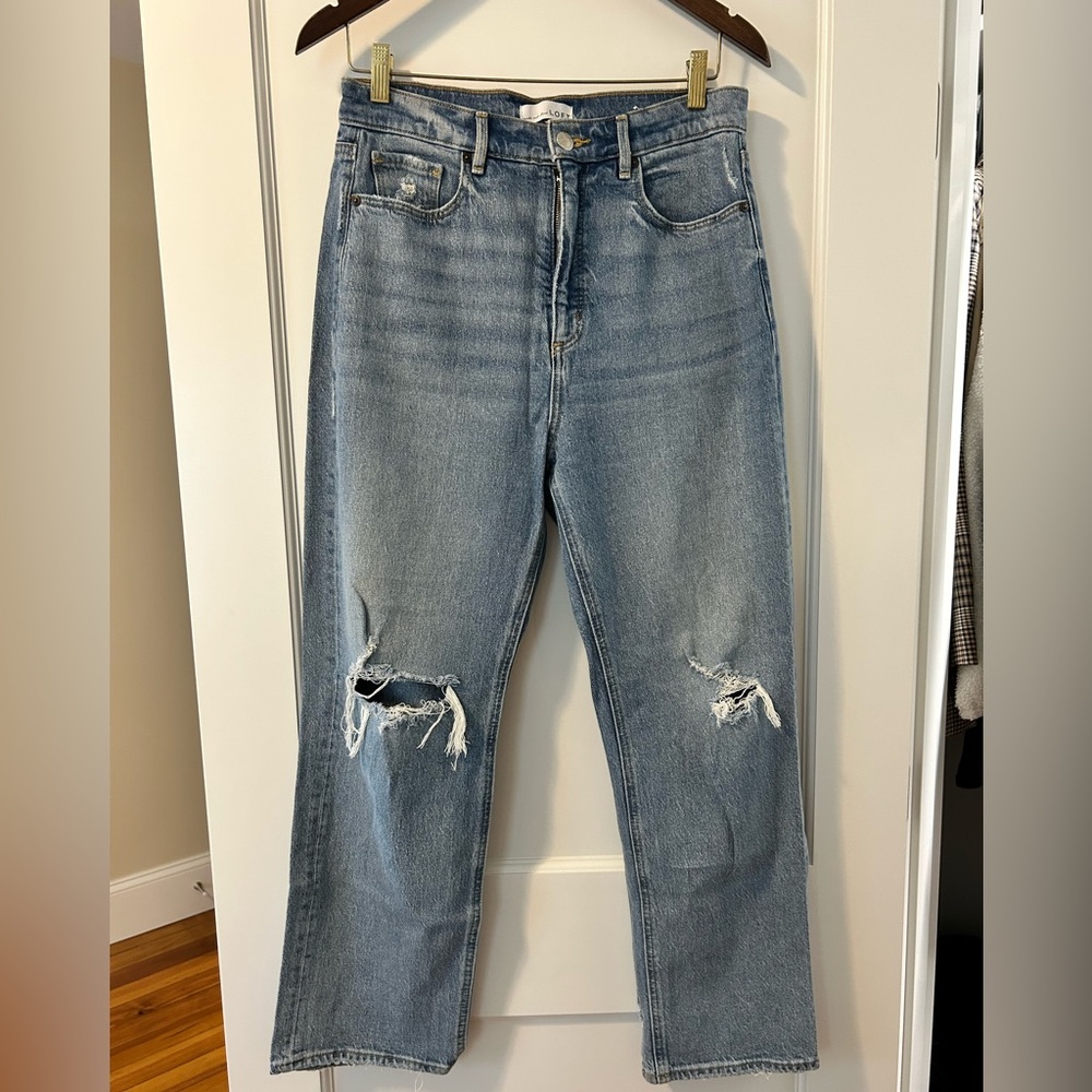 Loft ripped high rise boyfriend jeans